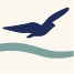 Oiseau bleu volant au dessus d'une courbe verte, sur fond beige, favicon de EasySpeaking