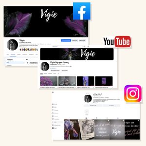 Illustrations de bannières sur Facebook, YouTube et Instagram pour montrer la cohérence
